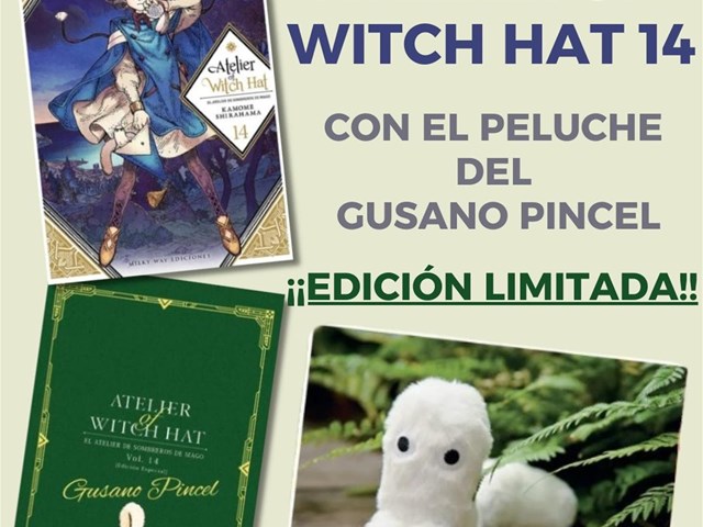 ATELIER OF WITCH HAT VOL. 14 EDICION ESPECIAL LIMITADA PELUCHE GUSANO PINCEL